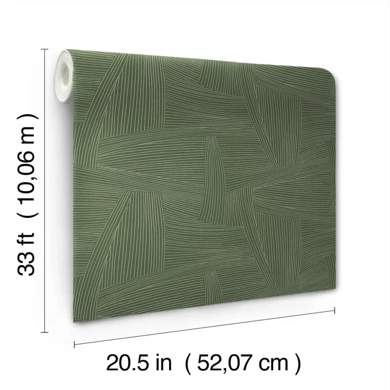 Reid Woven Geometric Wallpaper - Evergreen — Ảnh 4