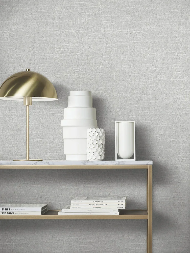 Highland Tweed Faux Fabric Wallpaper - Grey — Image 6