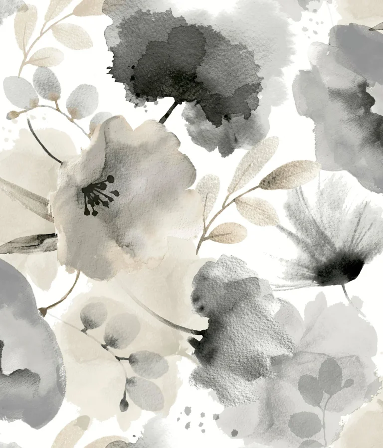 Watercolor Bouquet Wallpaper - Charcoal — Image 2