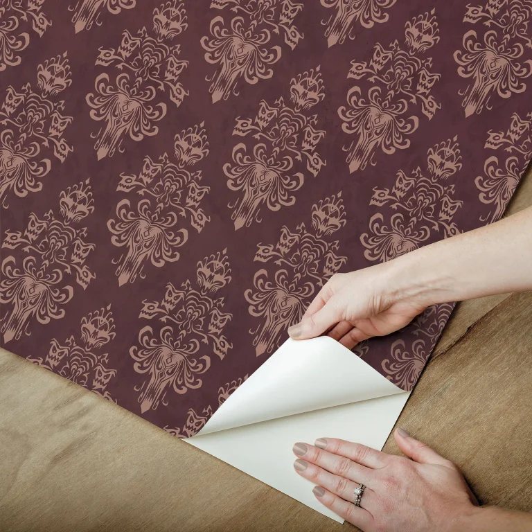 Disney Haunted Mansion Peel and Stick Wallpaper - Maroon — Ảnh 2