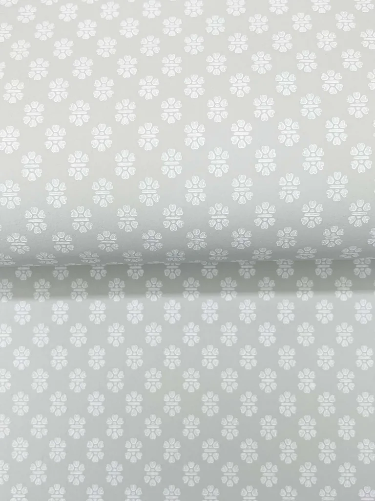 Brioni Floral Stamp Wallpaper - Grey — Ảnh 2
