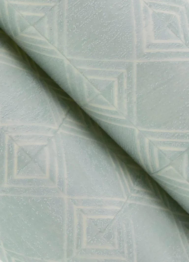 Chesapeake Button Block Geometric Wallpaper - Aqua — Image 6