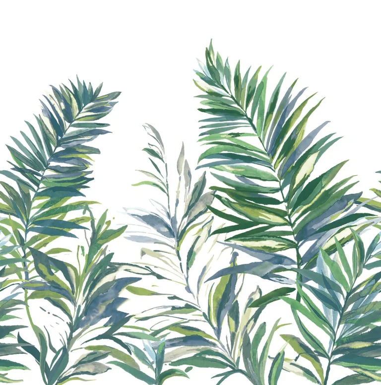 Swaying Palms Wallpaper - Green & Blue Mural — Ảnh 4