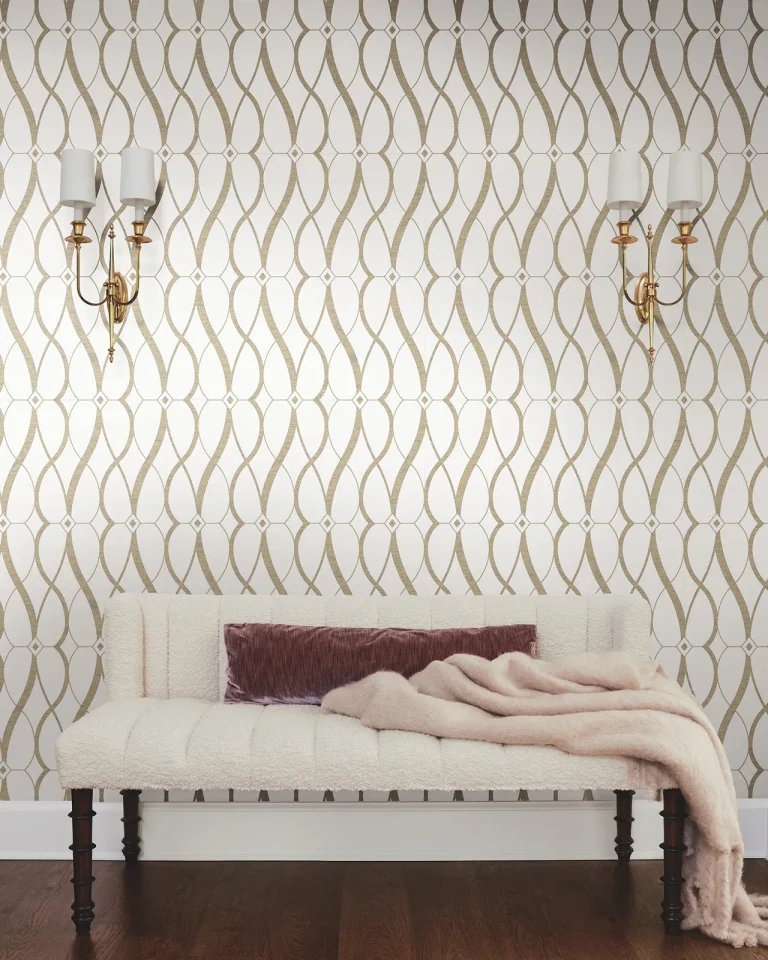Graceful Geo Wallpaper - Cream/Gold