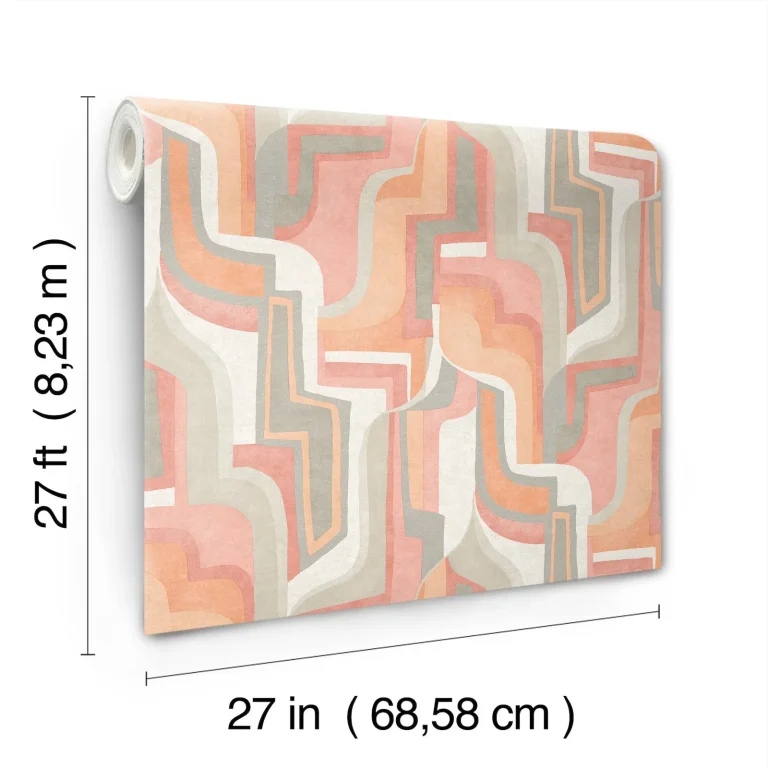 Tulum Surreal Shapes Wallpaper - Coral — Ảnh 5