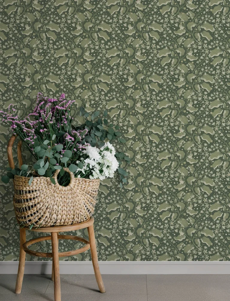 Syren Dainty Floral Wallpaper - Evergreen — Image 5