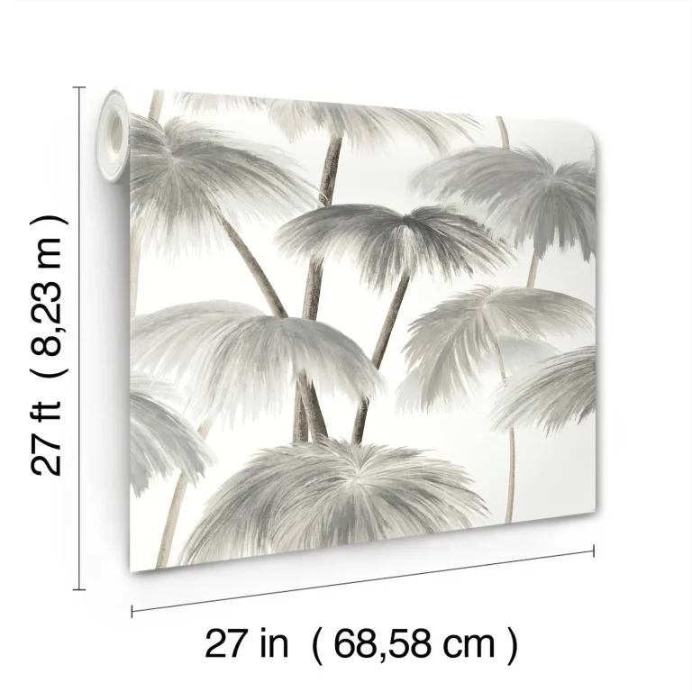 Plein Air Palms Wallpaper - Black & White — Ảnh 3