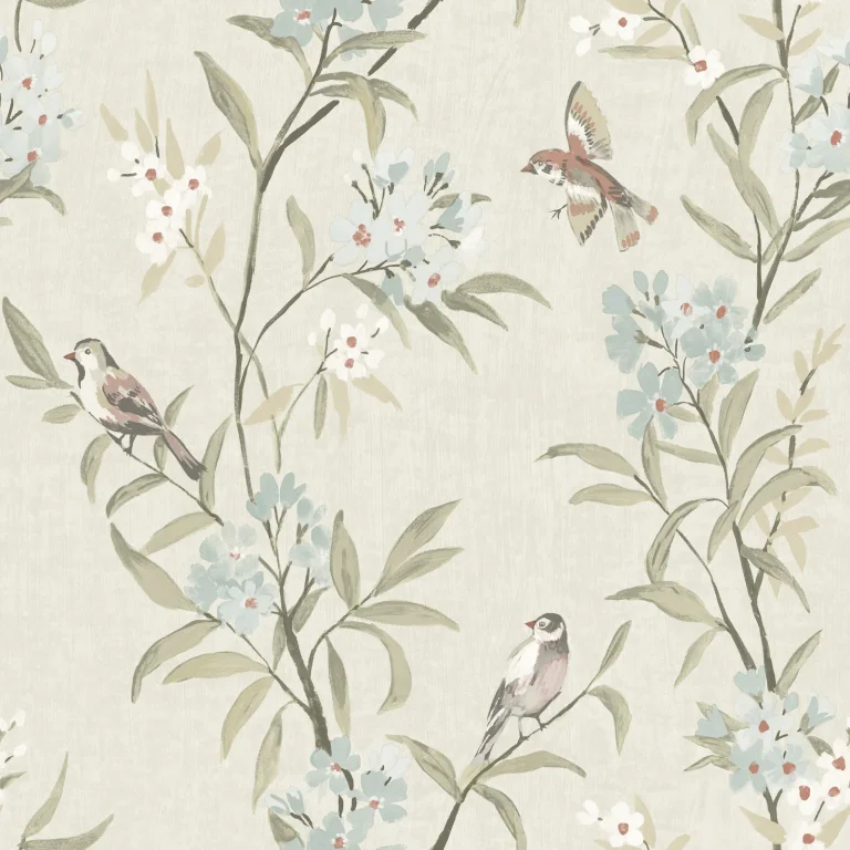 Chesapeake Tea Olive Finch Frolic Wallpaper - Beige — Ảnh 4