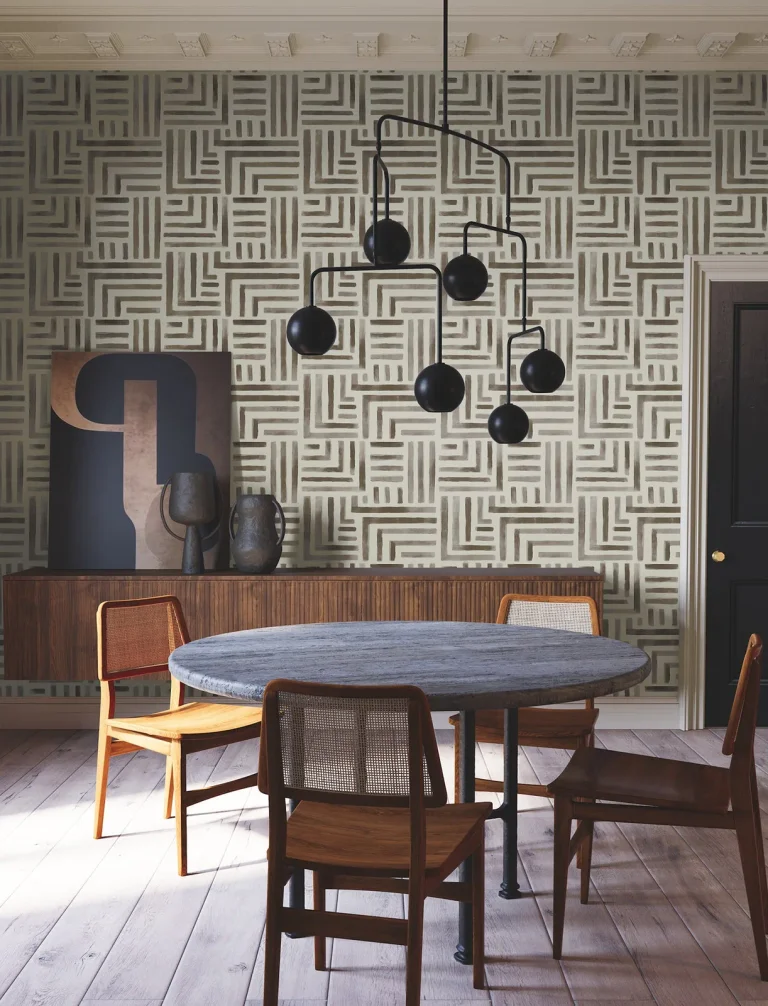 Painterly Labyrinth Wallpaper - Warm Neutral — Ảnh 4