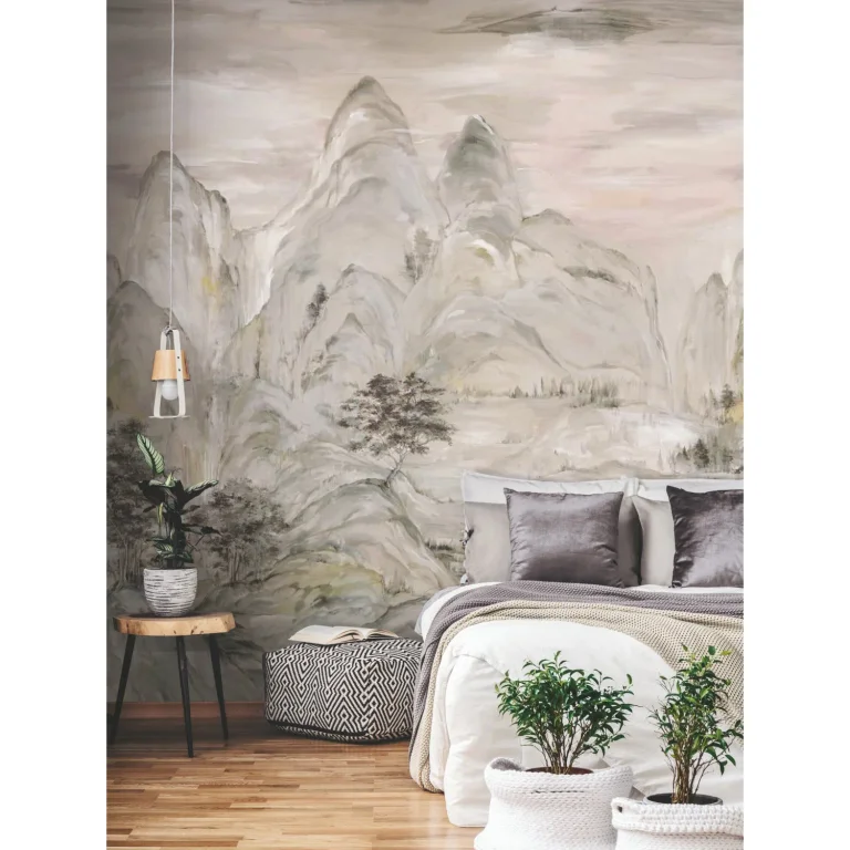 Ronald Redding Misty Mountain Wall Mural - Taupe — Ảnh 6