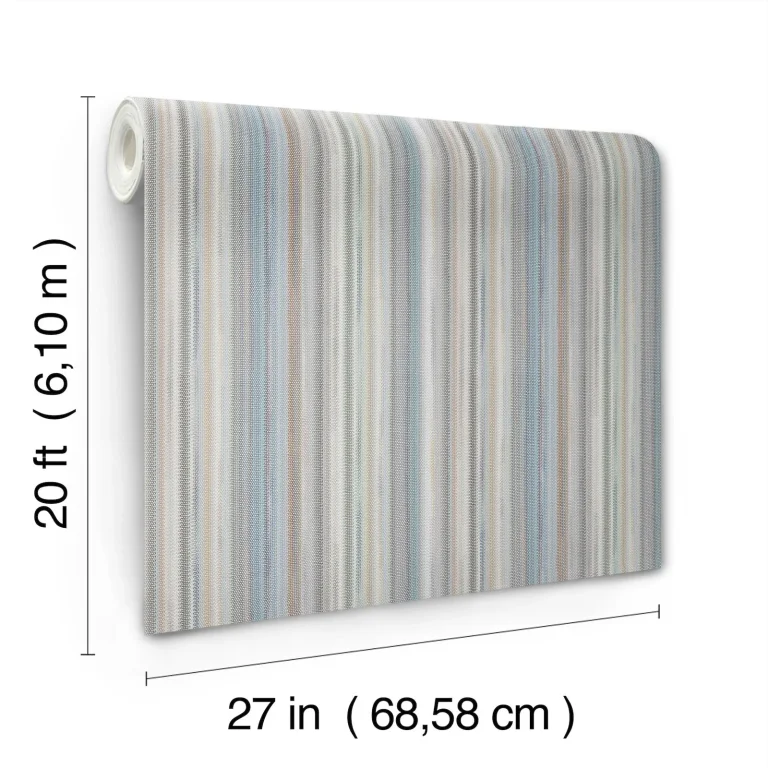 Striped Sunset Peel and Stick Wallpaper - Blue Grey — Image 5