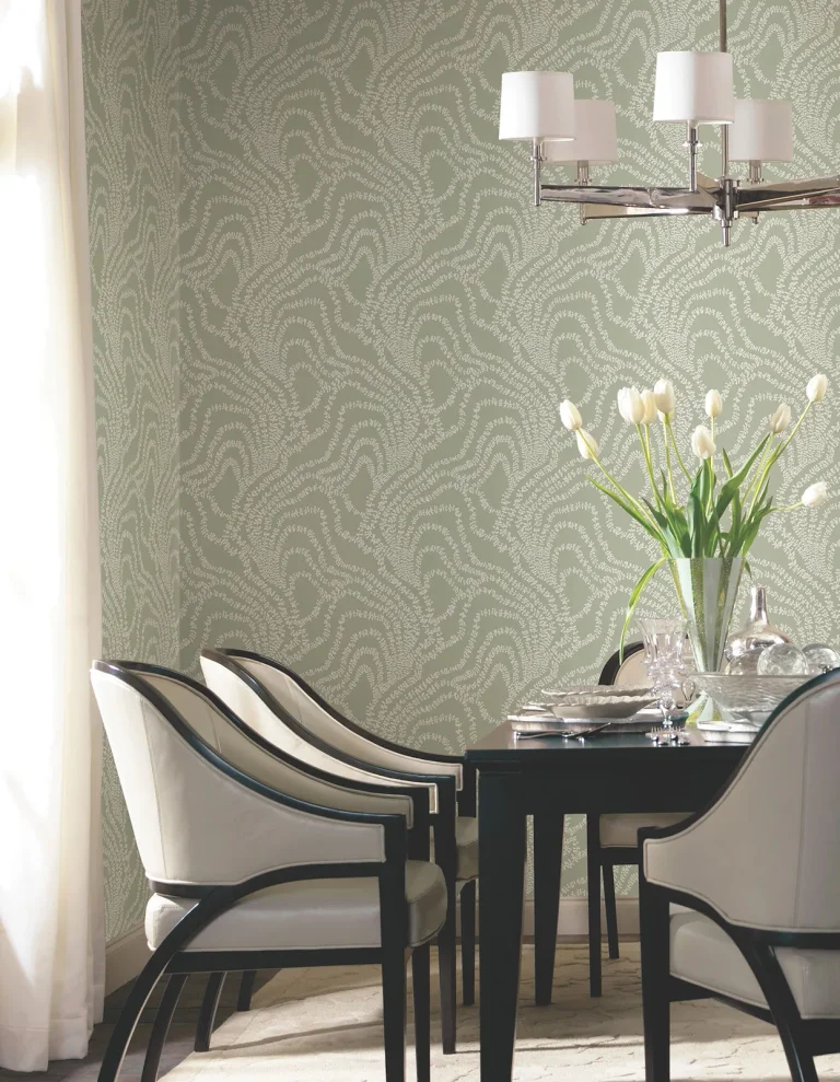 Ronald Redding String of Pearls Vine Wallpaper - Sage — Image 4
