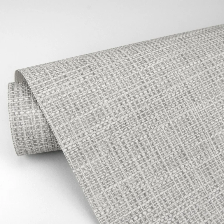 In The Loop Faux Grasscloth Wallpaper - Grey — Ảnh 5