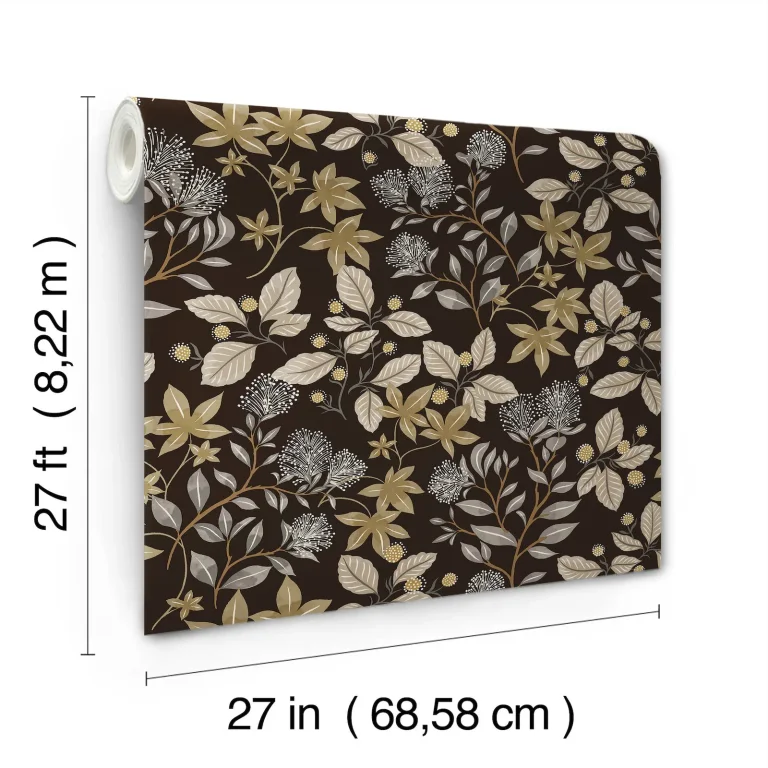 Mildred Botanical Trail Wallpaper - Black — Ảnh 6