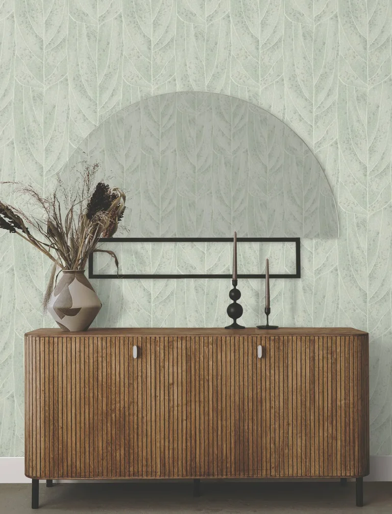 Candice Olson Dicot Leaf Wallpaper - Spa