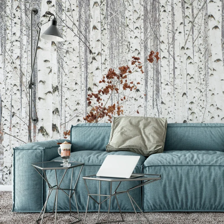 White Birch Forest - Wall Mural 5104 - 4 Panel - 192cm x 260cm — Ảnh 2