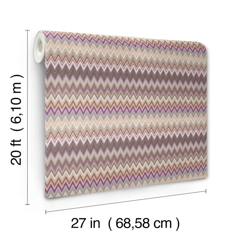 Zig Zag Peel and Stick Wallpaper - Purple — Ảnh 4