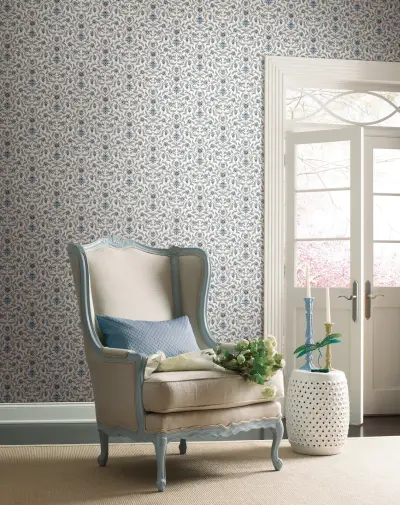 Vintage Blooms Wallpaper - Blue