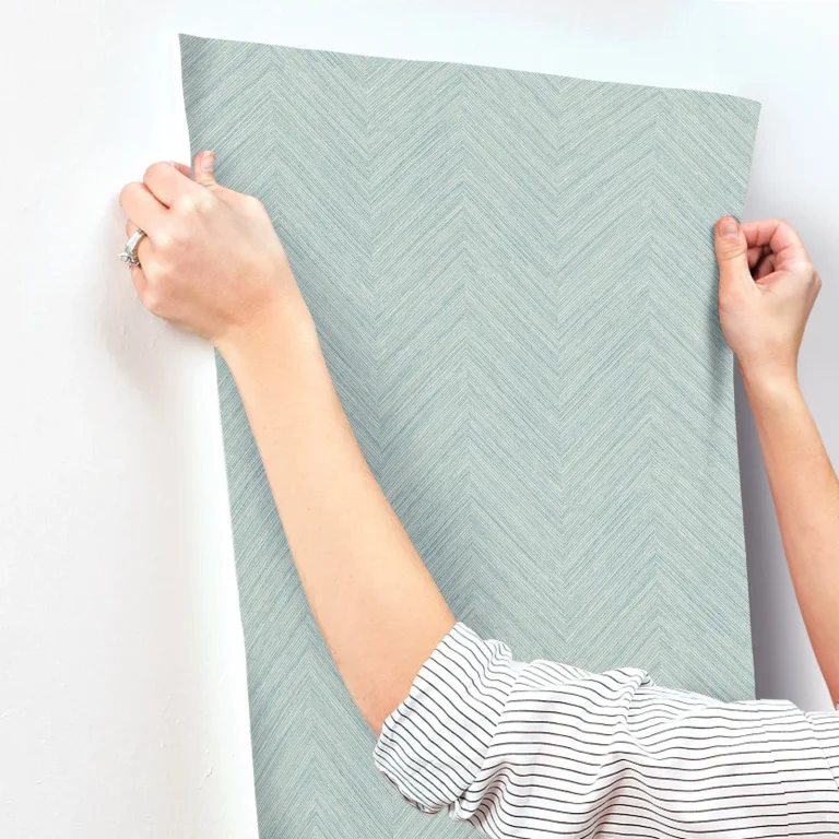 Chesapeake Caladesi Linen Chevron Wallpaper - Aqua — Ảnh 6