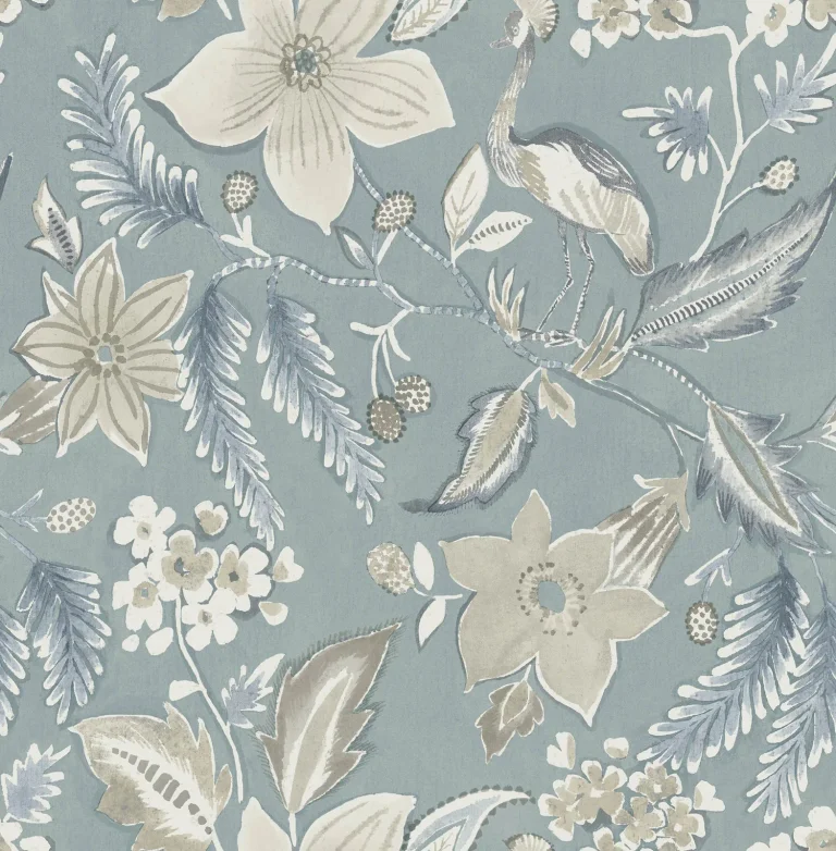Crestwood Crowned Crane Wallpaper - Sky Blue — Ảnh 4
