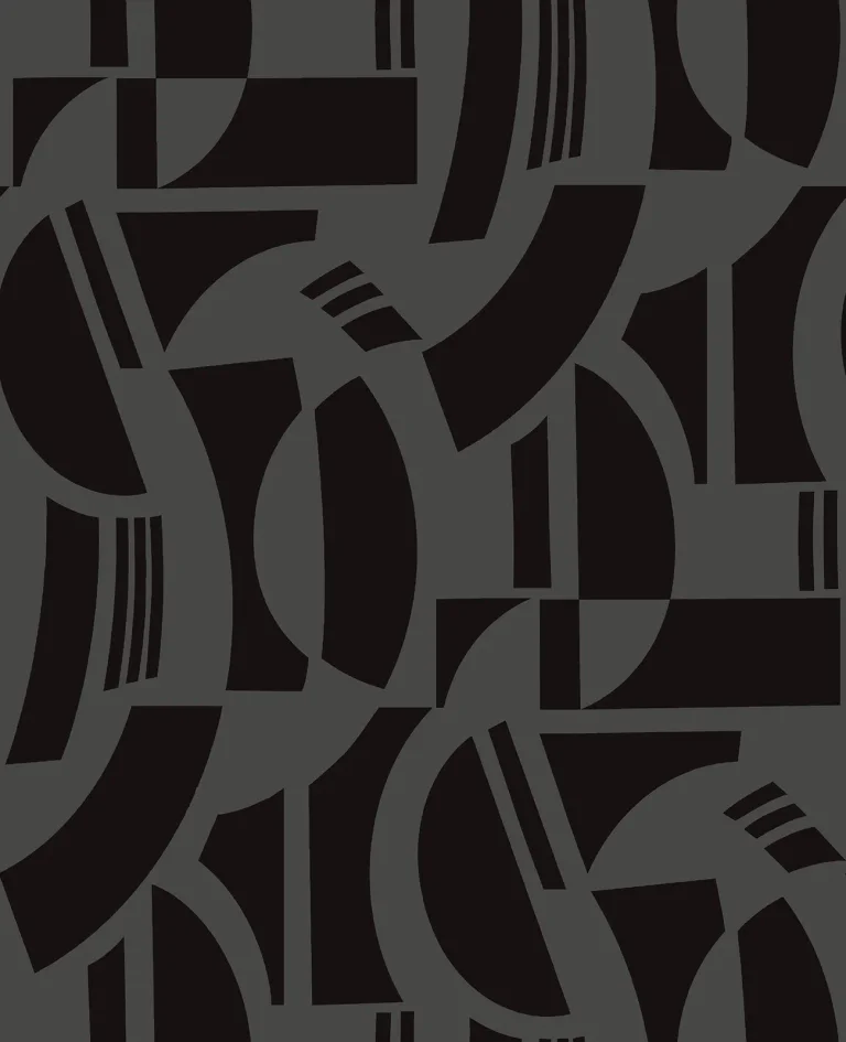 Carter Geometric Flock Wallpaper - Black — Image 4
