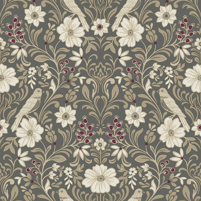 Magnolia Home Colette Wallpaper - Charcoal — Ảnh 2