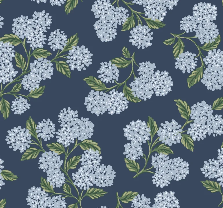 Rifle Paper Co. Hydrangea Wallpaper - Navy — Ảnh 3