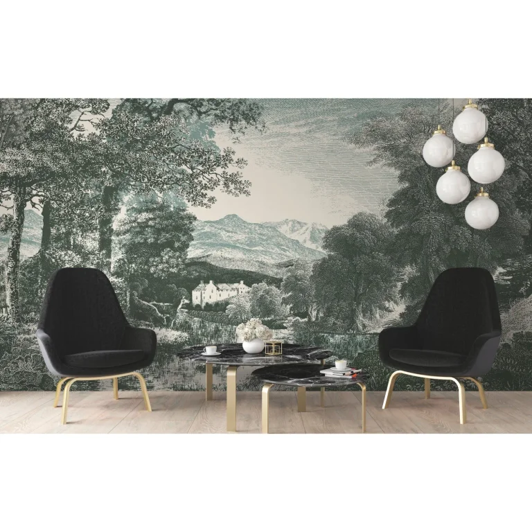 Provincial Scenic Wall Mural - Teal — Image 2