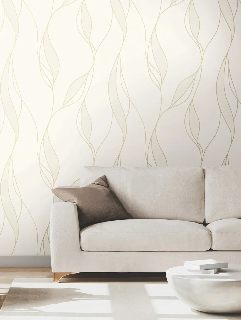 Ronald Redding Society Hill Abstract Leaf Wallpaper - White — Ảnh 3