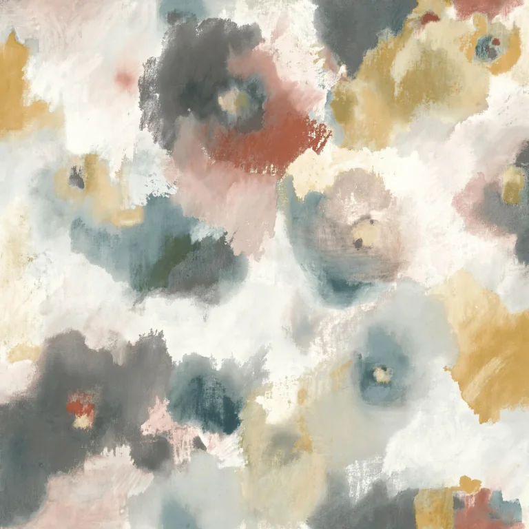 Impressionist Floral Wallpaper - Copper/Blue — Ảnh 5
