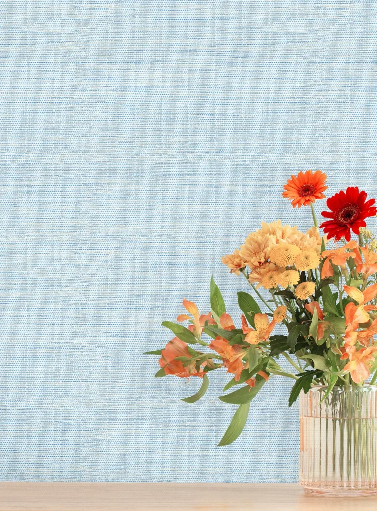 Agave Faux Grasscloth Wallpaper - Blue — Ảnh 5