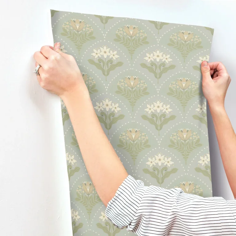 Maj Floral Damask Wallpaper - Sky Blue — Ảnh 2