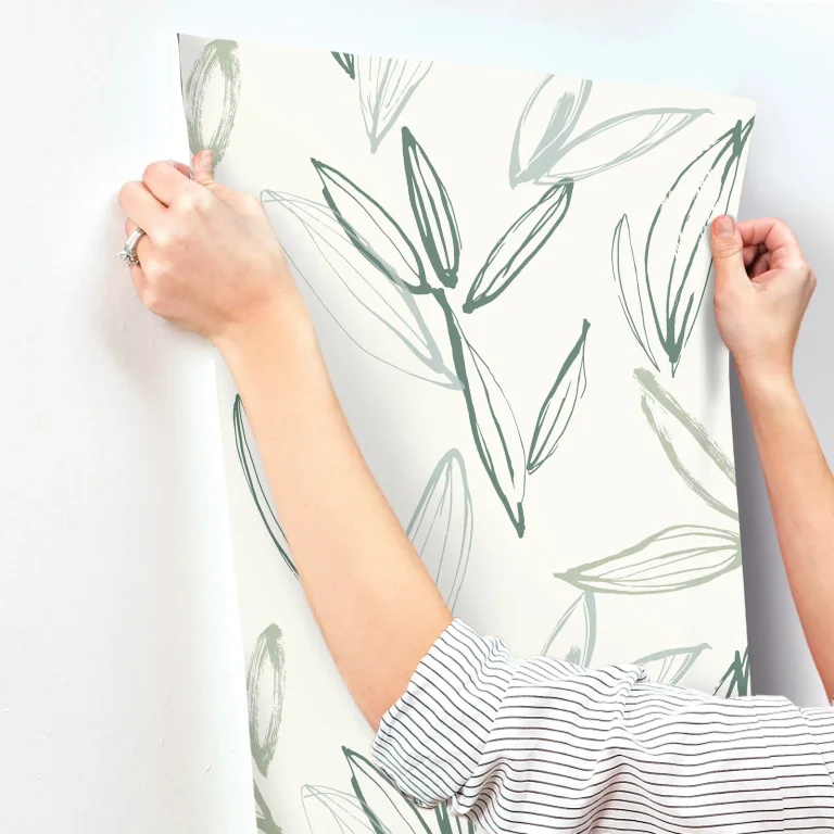 Kenia Leaf Toss Wallpaper - Green — Ảnh 6