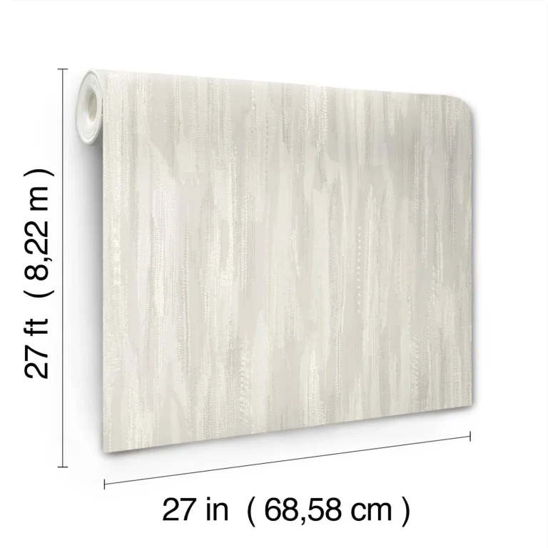 Ronald Redding Tribeca Texture Stripe Wallpaper - Dove — Ảnh 5