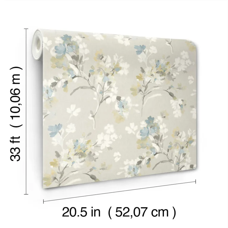 Chesapeake Azalea Floral Branches Wallpaper - Light Grey — Image 3