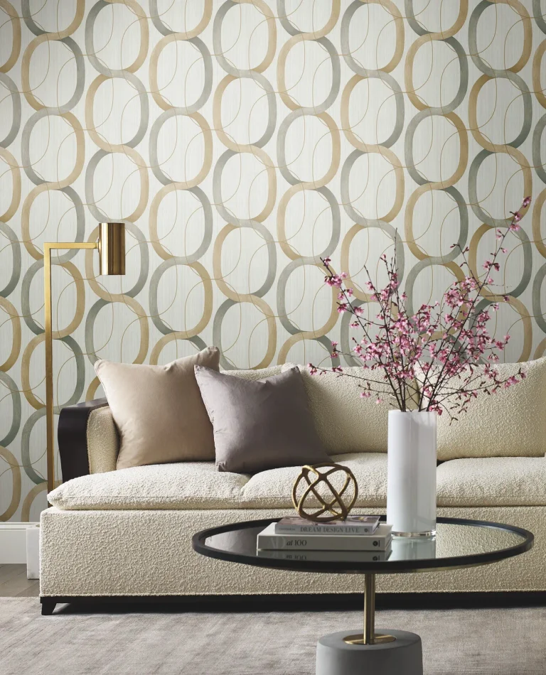 Candice Olson Interlock Wallpaper - Dark Taupe — Ảnh 2