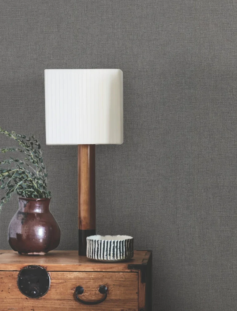 Hardy Linen Wallpaper - Onyx — Ảnh 5