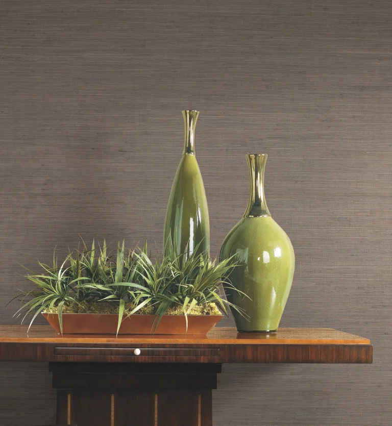 Ronald Redding Threaded Jute Wallpaper - Mushroom — Image 4