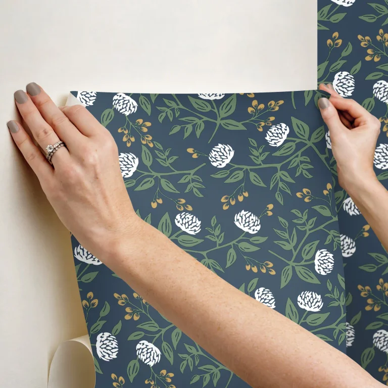 Rifle Paper Co. Peonies Floral Peel and Stick Wallpaper - Navy — Ảnh 7