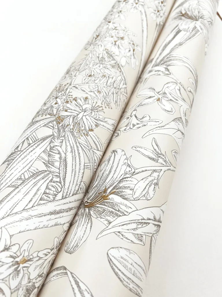 Orchid Conservatory Toile Wallpaper - Beige/Taupe — Image 2