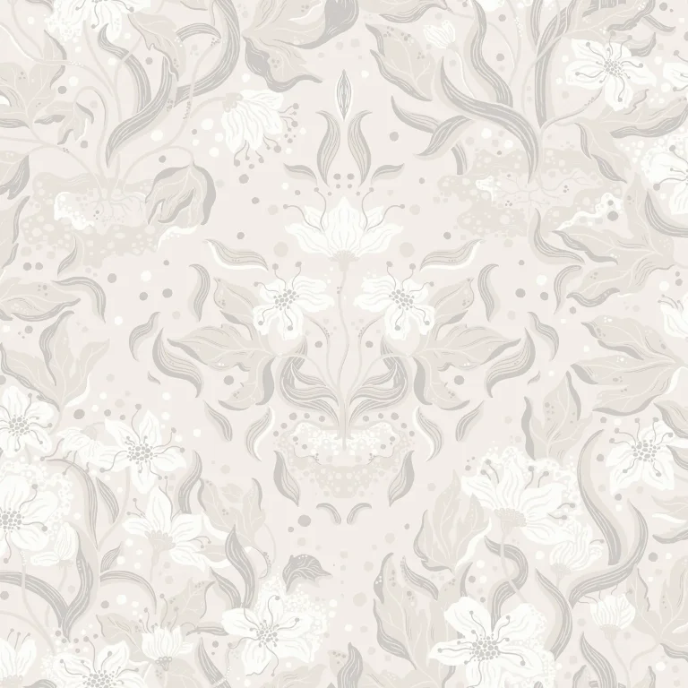 Lisa Floral Damask Wallpaper - Grey — Ảnh 3