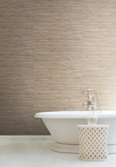 Wide Knotted Grass Wallpaper - Neutral/Silver