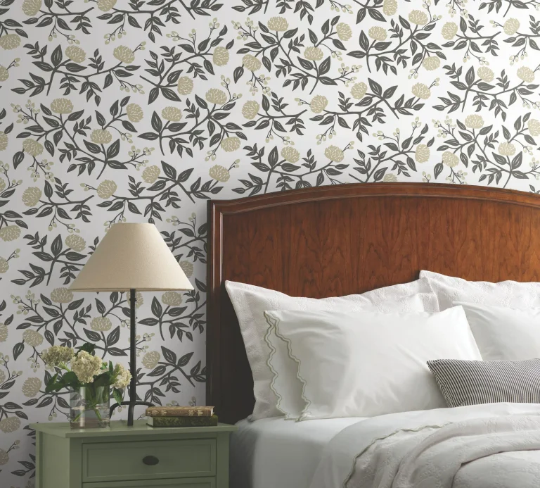 Rifle Paper Co. Peonies Floral Peel and Stick Wallpaper - Gold — Ảnh 5