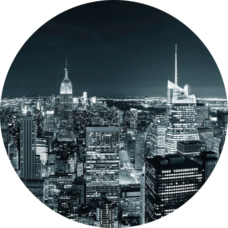 New York at Night - Wall Mural 5506 - Round - 144cm diameter — Ảnh 2