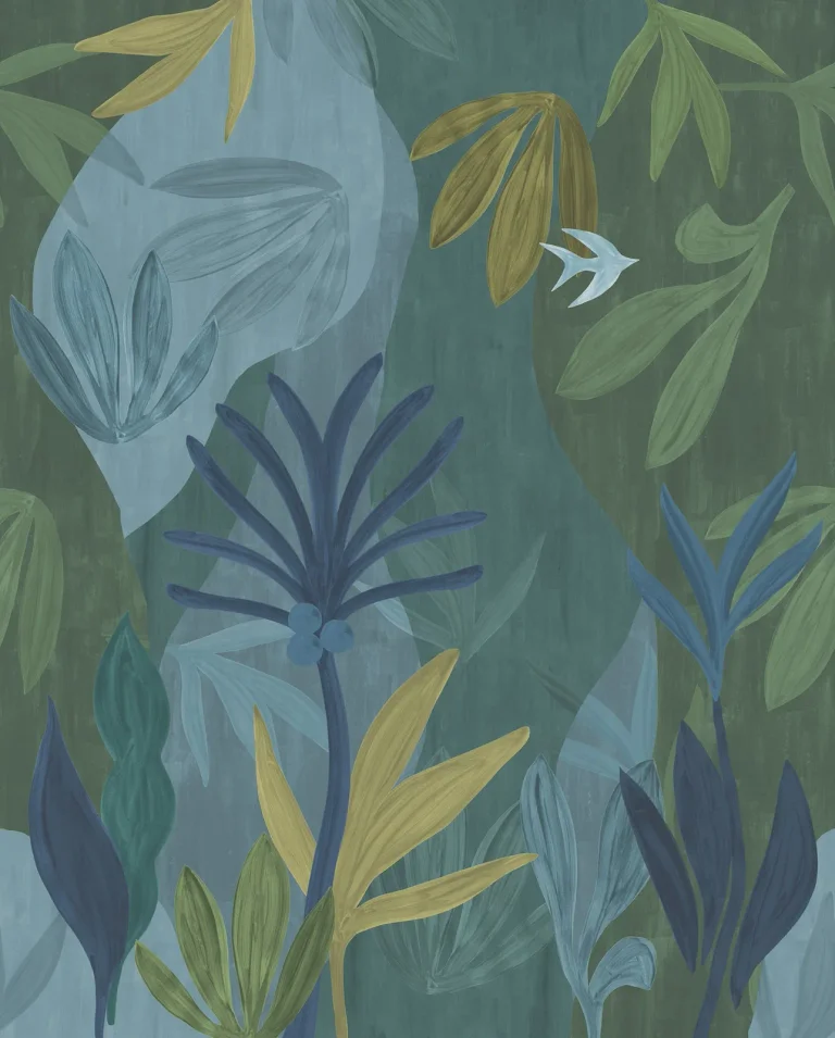 Chambord Gardens Wall Mural - Ultramarine — Image 2