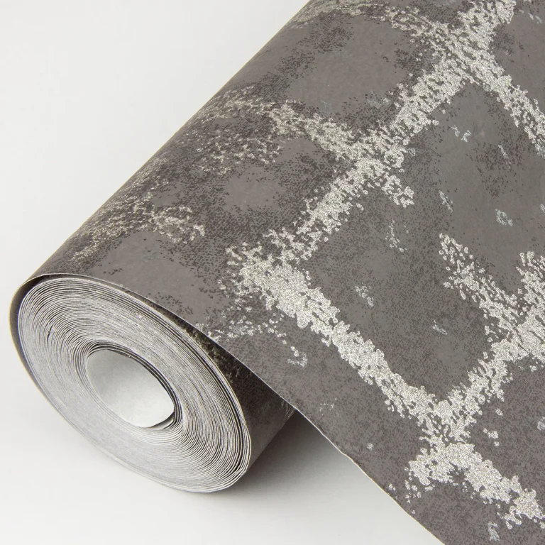 Shea Distressed Geometric Wallpaper - Charcoal — Ảnh 5