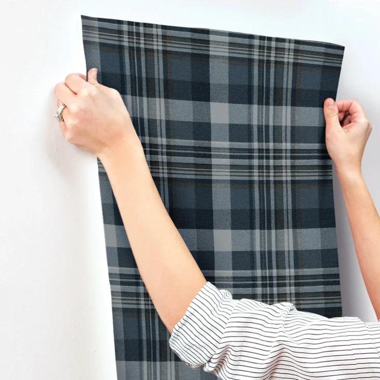 Chesapeake Dutton Plaid Wallpaper - Indigo — Ảnh 6