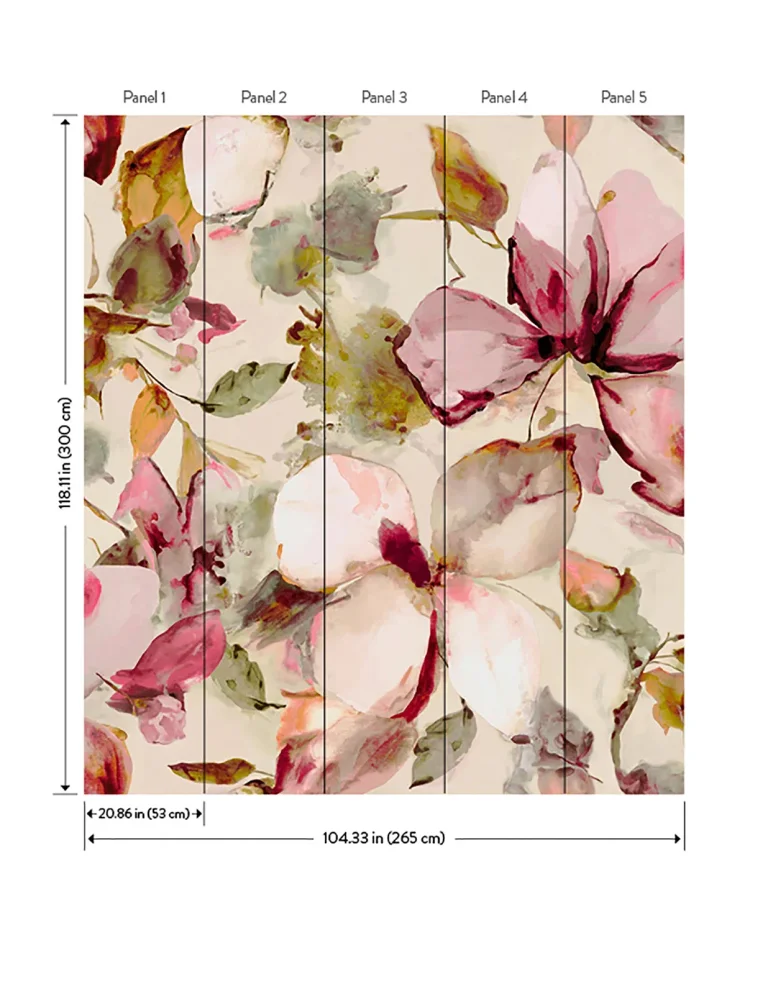Florian Wall Mural - Pink — Ảnh 4