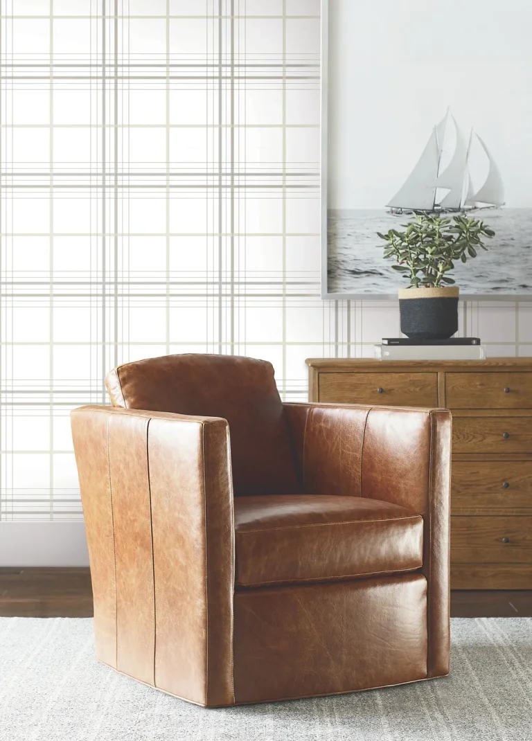 Ronald Redding Lakeside Plaid Tailored Wallpaper - White — Ảnh 6