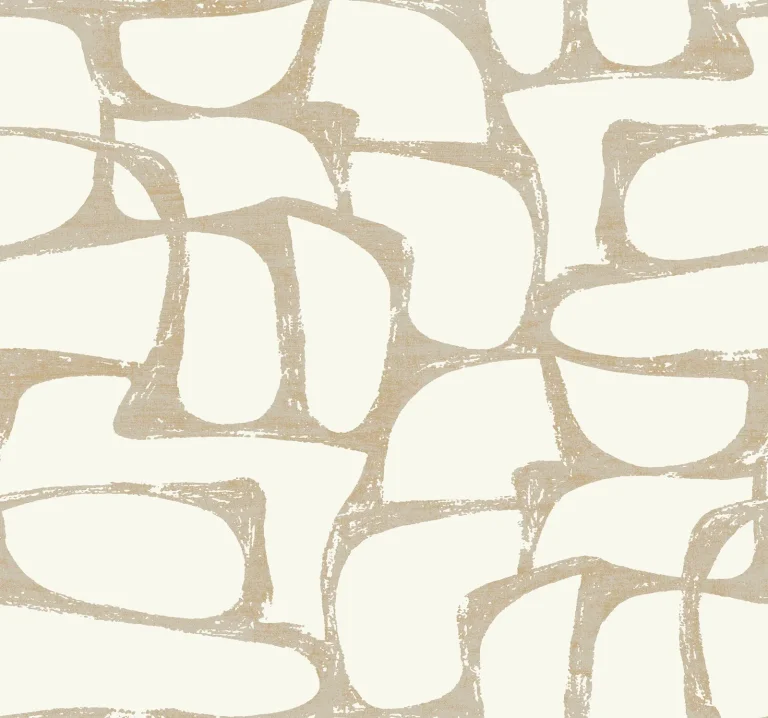 Candice Olson Craftsman Geometric Wallpaper - White & Gold — Ảnh 5
